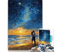 Teenager Jigsaw Couple Under The Night Sky Jigsaw Puzzle 1000 Pieces for Adults,Challenging Game And Family Play Secret Santa Gifts 50x75cm