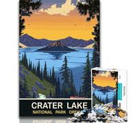 Teenager Jigsaw Crater Lake 1000 Piece Jigsaw Puzzles for Adults Gifts,Challenging Game Toys for Is Ideal As A Gift for The Whole Family 26x38cm