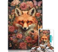 Teenager Jigsaw Cute Art Fox 1000 Piece Jigsaw Puzzle for Adults And Teenagers,Family Game Stress Reliever Difficult Challenge Secret Santa Gifts 26x38cm