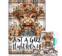 Teenager Jigsaw Cute Highland Cow 1000 Piece Jigsaw Puzzles for Teenagers,learning Educational Toys Unique Home Decor And Gifts 26x38cm