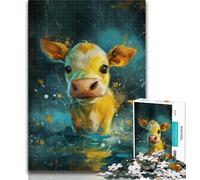 Teenager Jigsaw Cute Little Yellow Cow 1000 Pieces Jigsaw Puzzles For Teens And Adults,gifts for Friends And Family for Age 14 Years Up 50x75cm