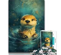 Teenager Jigsaw Cute Little Yellow Otter 1000 Piece Jigsaw Puzzles for Adults,Family Game Birthday Gifts.Challenge High Difficulty 26x38cm