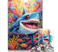Teenager Jigsaw Cute Shark Jigsaw Puzzle 1000 Pieces for Adults,Family Game Stress Reliever Difficult Challenge Great Gifts And Toys 75x50cm