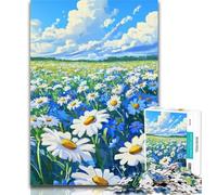Teenager Jigsaw Daisy Field Jigsaw Puzzle 1000 Pieces for Adults,Challenging Game And Family Play Secret Santa Gifts 50x75cm