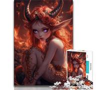 Teenager Jigsaw Devil Little Dragon Girl 1000 Piece Jigsaw Puzzles for Teenagers Gifts,Relax Games Is Ideal As A Gift for The Whole Family (26x38cm)