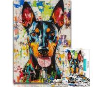 Teenager Jigsaw Doberman Pinscher Adult Jigsaws 1000 Pieces Difficult,Vibrant And Unique Design Relaxing & Challenging Puzzle Experience (50x75cm)