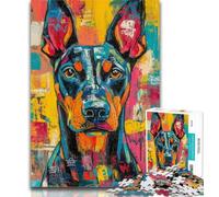 Teenager Jigsaw Doberman Pinscher Jigsaws 1000 Pieces for Adults,Toys Educational Games Stress Relieving Great Gifts And Toys 26x38cm