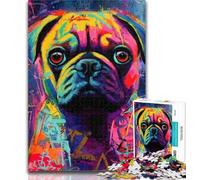 Teenager Jigsaw Dog Oil Painting 1000 Piece Jigsaw Puzzles,for Is Ideal As A Gift for The Whole Family for And 14 Years Old 26x38cm