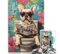 Teenager Jigsaw Dog Reading Newspaper 1000 Piece Jigsaw Puzzles,Decompressing Intellectual Educational Toy Birthday Present, Gifts 50x75cm