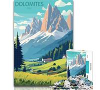 Teenager Jigsaw Dolomites Italy 1000 Pieces Jigsaw Puzzles For Teens And Adults,Diy Modern Wall Art Unique Gift Home Decor 75x50cm