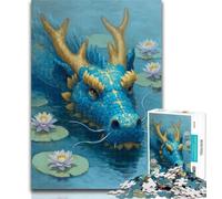 Teenager Jigsaw Dragon in The River Adult Jigsaws 1000 Piece,Learning Educational Toys Family Games Enhance Love between Couples 50x75cm