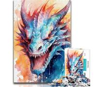 Teenager Jigsaw Dragon Watercolors Jigsaw Puzzles for Adults,Educational Games Home Decoration Deal As Gifts for The Whole Family 75x50cm