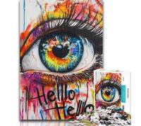 Teenager Jigsaw Eye Graffiti Jigsaw Puzzles for Adults 1000 Piece,is Ideal As Gifts for The Whole Family for And Age 14 50x75cm