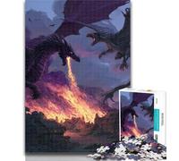 Teenager Jigsaw Fantasy Flying Dragon 1000 Pieces Jigsaw Puzzle for Adults& Teens,Decompressing Intellectual Educational Toy Birthday Present, Gifts 50x75cm