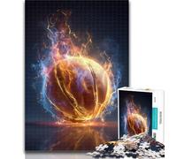 Teenager Jigsaw Flame Basketball 1000 Piece Jigsaw Puzzles for Teenagers Gifts,for Educational Game Challenge Toy Unique Home Decor And Gifts 50x75cm
