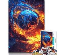 Teenager Jigsaw Flame Football 1000 Piece Jigsaw Puzzle for Adults And Teenagers,Family Game Stress Reliever Difficult Challenge Secret Santa Gifts 26x38cm