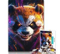 Teenager Jigsaw Flame Panda 1000 Piece Jigsaw Puzzles for Adults & Teens,Learning Educational Toys Family Games Enhance Love between Couples 26x38cm