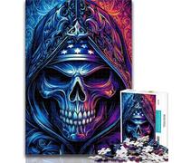 Teenager Jigsaw Flame Skull 1000 Piece Jigsaw Puzzles for Adults,Fun Activity for Home, Rainy Days Toys, Birthday Gifts 26x38cm