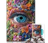 Teenager Jigsaw Flower Eyes 1000 Pieces Jigsaw Puzzles For Teens And Adults,Interesting Stress Reduction Parent-child Interaction 50x75cm