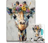 Teenager Jigsaw Flower Giraffe 1000 Pieces Jigsaw Puzzles for Adults And Teens,Enhance Love between Couples for Ages 14+ 26x38cm