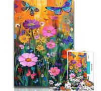 Teenager Jigsaw Flower Oil Painting Jigsaw Puzzle 1000 Pieces for Adults,Challenging Game And Family Play Secret Santa Gifts 50x75cm