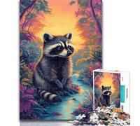 Teenager Jigsaw Forest Raccoon 1000 Piece Jigsaw Puzzles for Teenagers,learning Educational Toys Unique Home Decor And Gifts 50x75cm