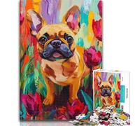 Teenager Jigsaw French Bulldog 1000 Piece Jigsaw Puzzle for Adults And Teenagers,Family Game Stress Reliever Difficult Challenge Secret Santa Gifts 50x75cm