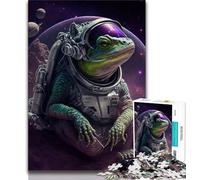 Teenager Jigsaw Frog Space Astronaut 1000 Pieces Jigsaw Puzzles For Teens And Adults,Stress Reliever Difficult Challenge Enhance Love between Couples (38x26cm)
