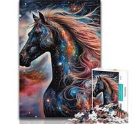 Teenager Jigsaw Galaxies Horses Jigsaw Puzzles for Teenagers 1000 Pieces,Brain Teaser Game Wall Decoration Unique Birthday And Xmas Gifts 26x38cm
