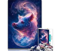 Teenager Jigsaw Galaxy Art Pig 1000 Pieces Jigsaw Puzzles for Adults And Teens,Toys Educational Games Stress Relieving Great Gifts And Toys 50x75cm