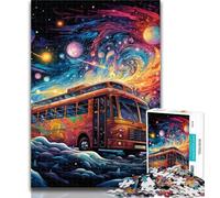 Teenager Jigsaw Galaxy Bus 1000 Pieces Jigsaw Puzzle for Adults& Teens,Educational Toys Is Ideal As A Gift for The Whole Family 75x50cm