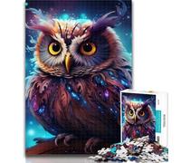 Teenager Jigsaw Galaxy Owl Jigsaw Puzzle 1000 Pieces for Adults,Family Game Stress Reliever Difficult Challenge Great Gifts And Toys 26x38cm