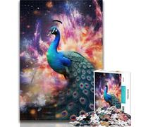Teenager Jigsaw Galaxy Peacock 1000 Piece Jigsaw Puzzles for Teenagers Gifts,Relax Games Is Ideal As A Gift for The Whole Family 50x75cm