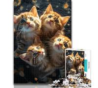 Teenager Jigsaw Galaxy Shining Kittens 1000 Piece Jigsaw Puzzle for Adults Teens,is Ideal As A Gift for The Whole Family Suitable for And 14 50x75cm