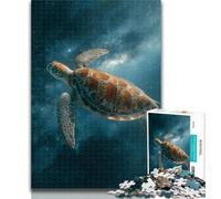 Teenager Jigsaw Galaxy Turtle Adult Jigsaws 1000 Pieces Difficult,Vibrant And Unique Design Relaxing & Challenging Puzzle Experience 26x38cm