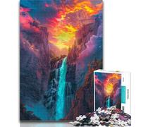 Teenager Jigsaw Galaxy Waterfall Landscape Jigsaw Puzzle 1000 Pieces for Teenagers,Stress Reliever Staycation Kill Time Funny Gift 26x38cm
