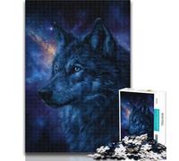 Teenager Jigsaw Galaxy Wolf 1000 Piece Jigsaw Puzzles,Decompressing Intellectual Educational Toy Birthday Present, Gifts 50x75cm