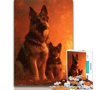 Teenager Jigsaw German Shepherd 1000 Piece Jigsaw Puzzles,Decompressing Intellectual Educational Toy Birthday Present, Gifts 26x38cm