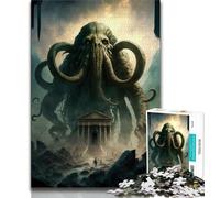 Teenager Jigsaw Giant Octopus Standing 1000 Pieces Jigsaw Puzzle for Adults& Teens,Educational Toys Is Ideal As A Gift for The Whole Family (38x26cm)