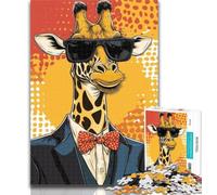 Teenager Jigsaw Giraffe Art Jigsaws Puzzles 1000 Pieces for Adults Gifts,for Educational Game Challenge Toy Artists Collection, Fine Art 50x75cm