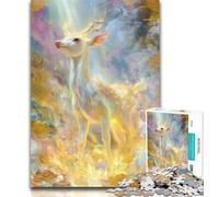 Teenager Jigsaw Golden Animal Deer 1000 Piece Jigsaw Puzzles for Teenagers Gifts,for Educational Game Challenge Toy Unique Home Decor And Gifts 26x38cm