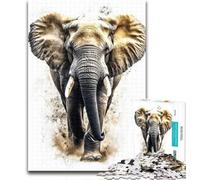 Teenager Jigsaw Golden Elephant Adult Jigsaws 1000 Pieces Difficult,Vibrant And Unique Design Relaxing & Challenging Puzzle Experience 26x38cm