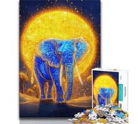 Teenager Jigsaw Golden Elephant Adult Jigsaws 1000 Pieces Difficult,Vibrant And Unique Design Relaxing & Challenging Puzzle Experience (26x38cm)