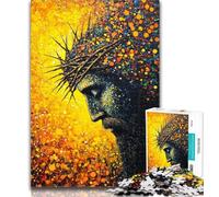 Teenager Jigsaw Golden Jesus 1000 Pieces Jigsaw Puzzle for Adults& Teens,Educational Game for Birthday, Chrismas for Ages 14+ 50x75cm