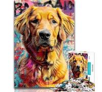 Teenager Jigsaw Golden Retriever Oil Painting 1000 Piece Jigsaw Puzzles for Teenagers,learning Educational Toys Unique Home Decor And Gifts 50x75cm