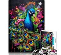 Teenager Jigsaw Graffiti Art Peacock 1000 Pieces Jigsaw Puzzles for Adults And Teens,Toys Educational Games Stress Relieving Great Gifts And Toys 50x75cm