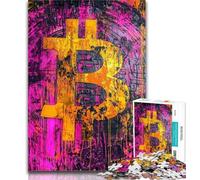Teenager Jigsaw Graffiti Bitcoin 1000 Piece Jigsaw Puzzles for Adults,Family Game Birthday Gifts.Challenge High Difficulty 50x75cm
