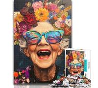 Teenager Jigsaw Happy Grandma 1000 Pieces Jigsaw Puzzles For Teens And Adults,Interesting Stress Reduction Parent-child Interaction 50x75cm