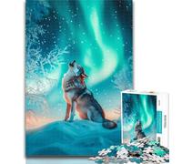 Teenager Jigsaw Howling Wolf 1000 Piece Jigsaw Puzzles,Decompressing Intellectual Educational Toy Birthday Present, Gifts 50x75cm