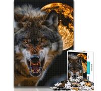 Teenager Jigsaw Howling Wolf 1000 Piece Jigsaw Puzzles for Teenagers Gifts,Relax Games Is Ideal As A Gift for The Whole Family 26x38cm